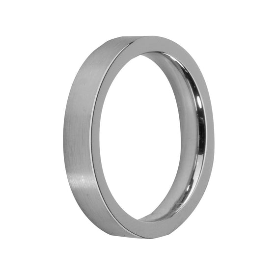 MelanO stainless steel matt plain flat ring - Ellimonelli