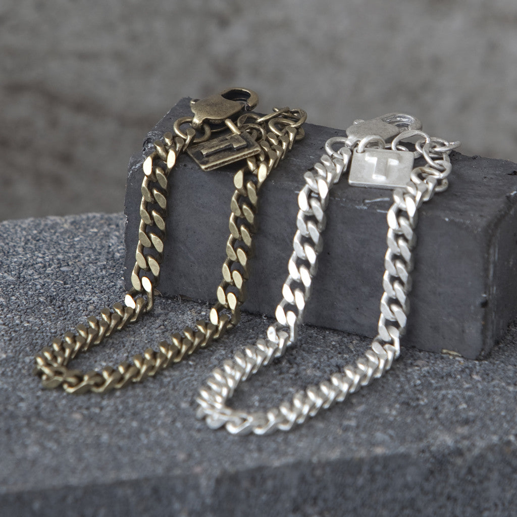 Tutti antique gold finish plain chain bracelet - Ellimonelli