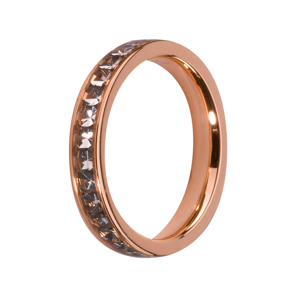MelanO black diamond/rose gold lined jewel ring - Ellimonelli
