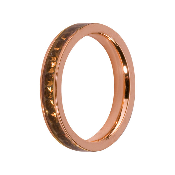 MelanO coffee/rose gold lined jewel ring - Ellimonelli