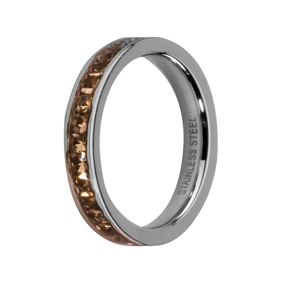 MelanO black diamond/stainless steel lined jewel ring - Ellimonelli