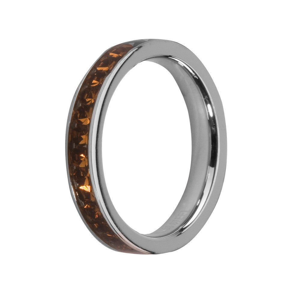MelanO coffee/stainless steel lined jewel ring - Ellimonelli