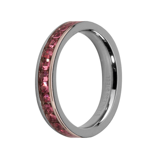 MelanO rose/stainless steel lined jewel ring - Ellimonelli