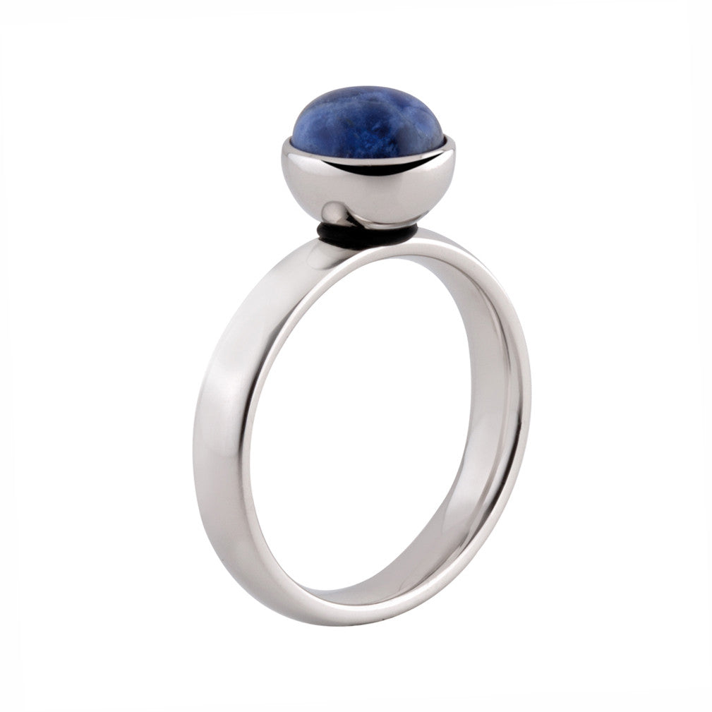 MelanO stainless steel bevelled ring - Ellimonelli