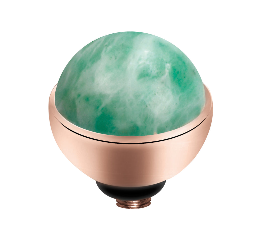 MelanO china amazonite/rg interchangeable 8mm gem - Ellimonelli