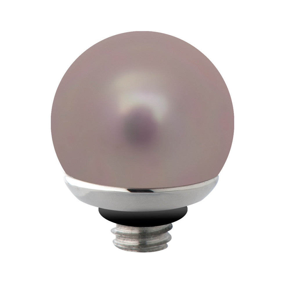 MelanO grey blue/ss interchangeable 7mm pearl gem - Ellimonelli