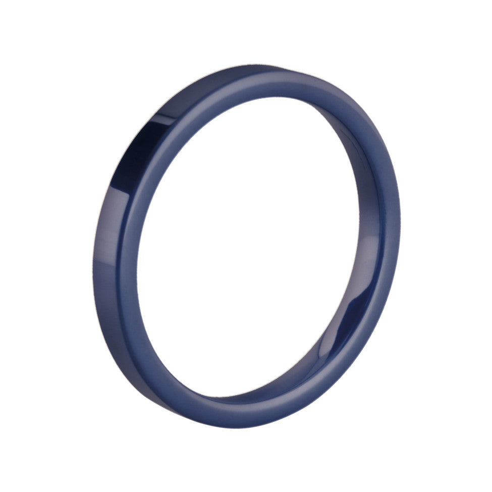 MelanO blue flat ceramic ring - Ellimonelli