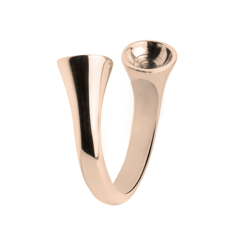 MelanO rose gold plain crossover twist ring - Ellimonelli