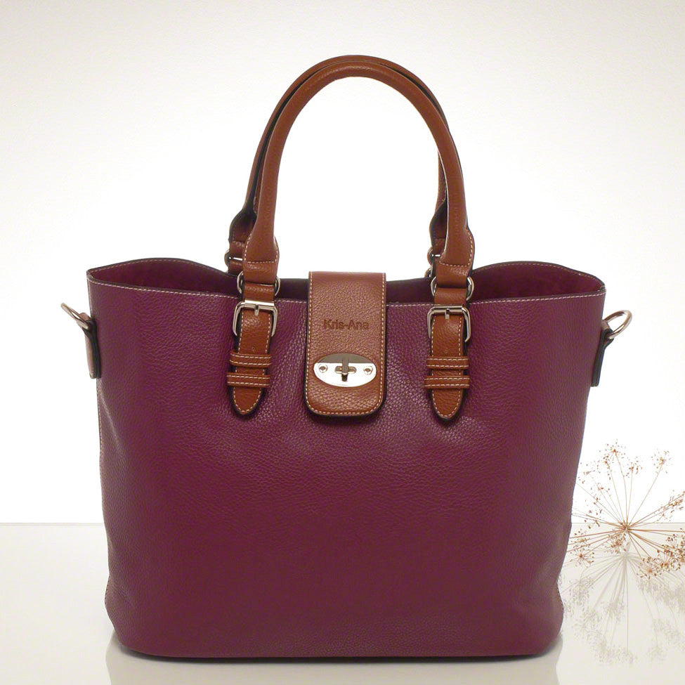 Kris-ana wine hand or shoulder tote with matching clutch set 