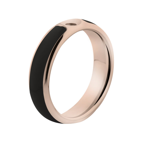 MelanO black/rose gold lined resin ring - Ellimonelli