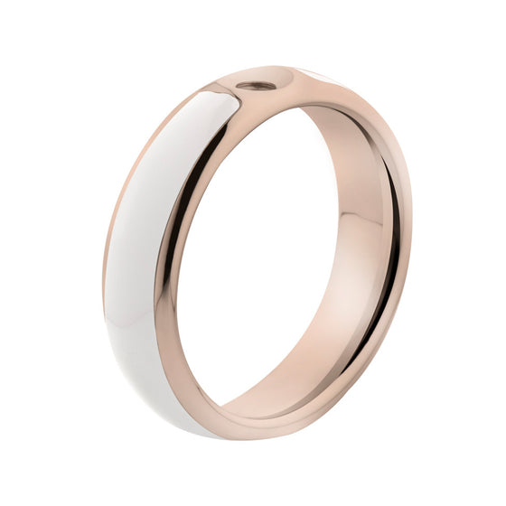 MelanO white/rose gold lined resin ring - Ellimonelli