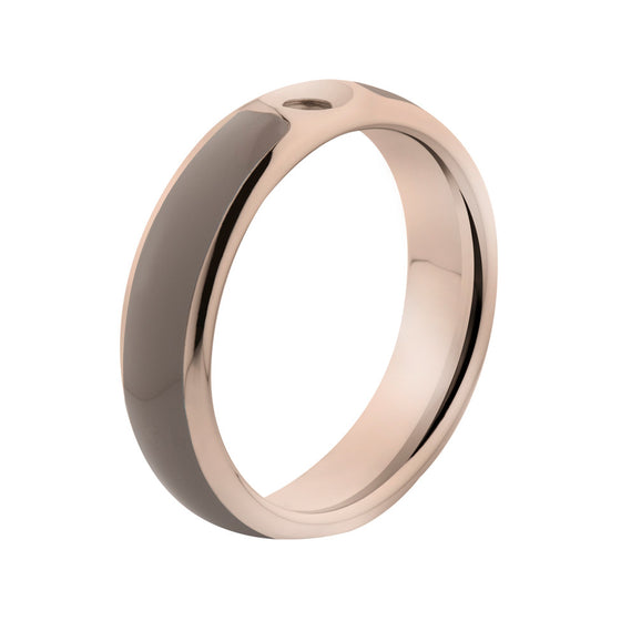 MelanO taupe/rose gold lined resin ring - Ellimonelli