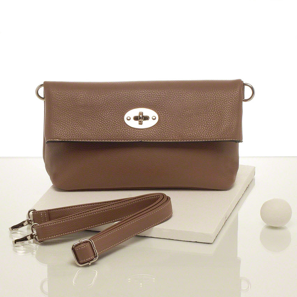 Kris-ana taupe hand or shoulder clutch complete with tote 