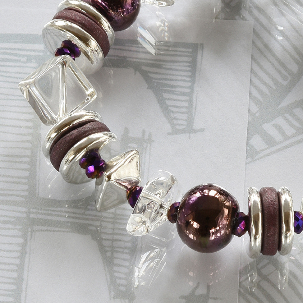 Mimi semi-precious crystal bracelet - amethyst/silver highlights by Elli