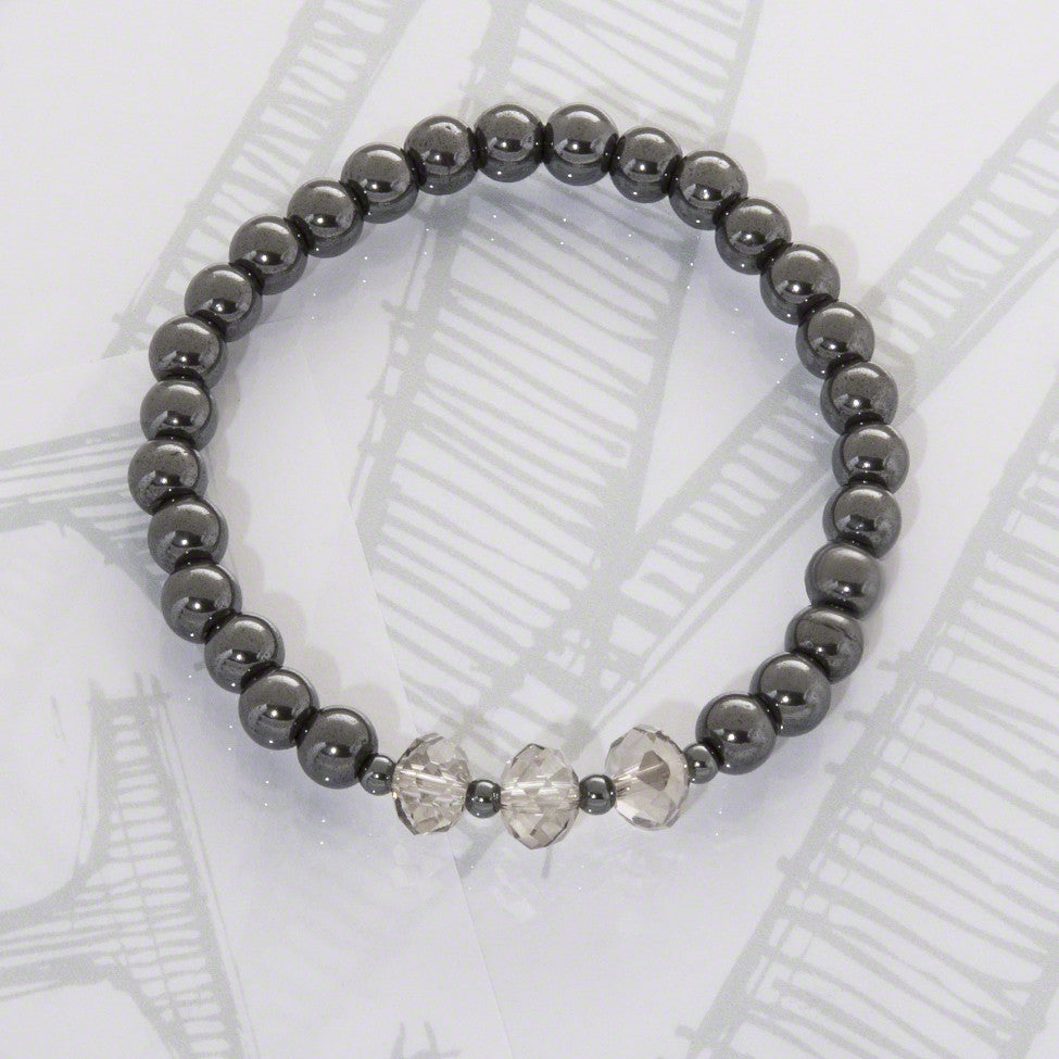 Tish semi-precious hematite/grey shadow crystal bracelet by Elli