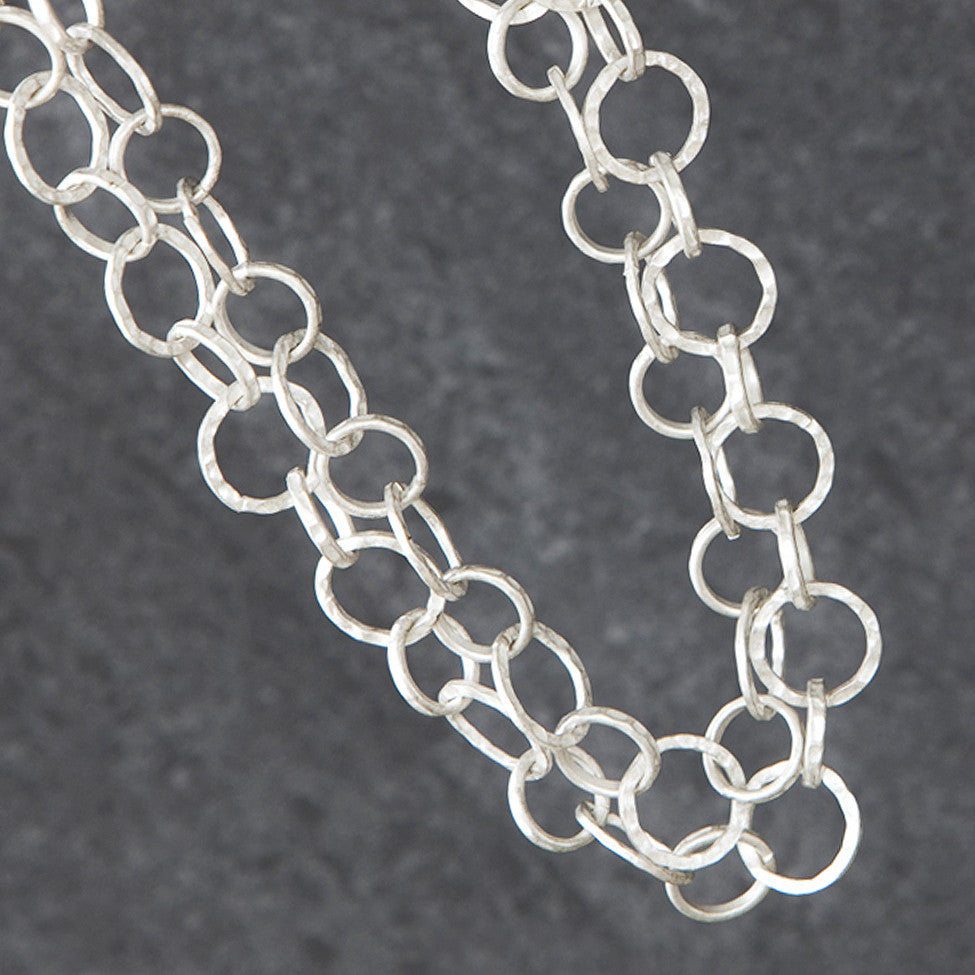 Tutt antique silver finish 2-strand chain necklace - Ellimonelli