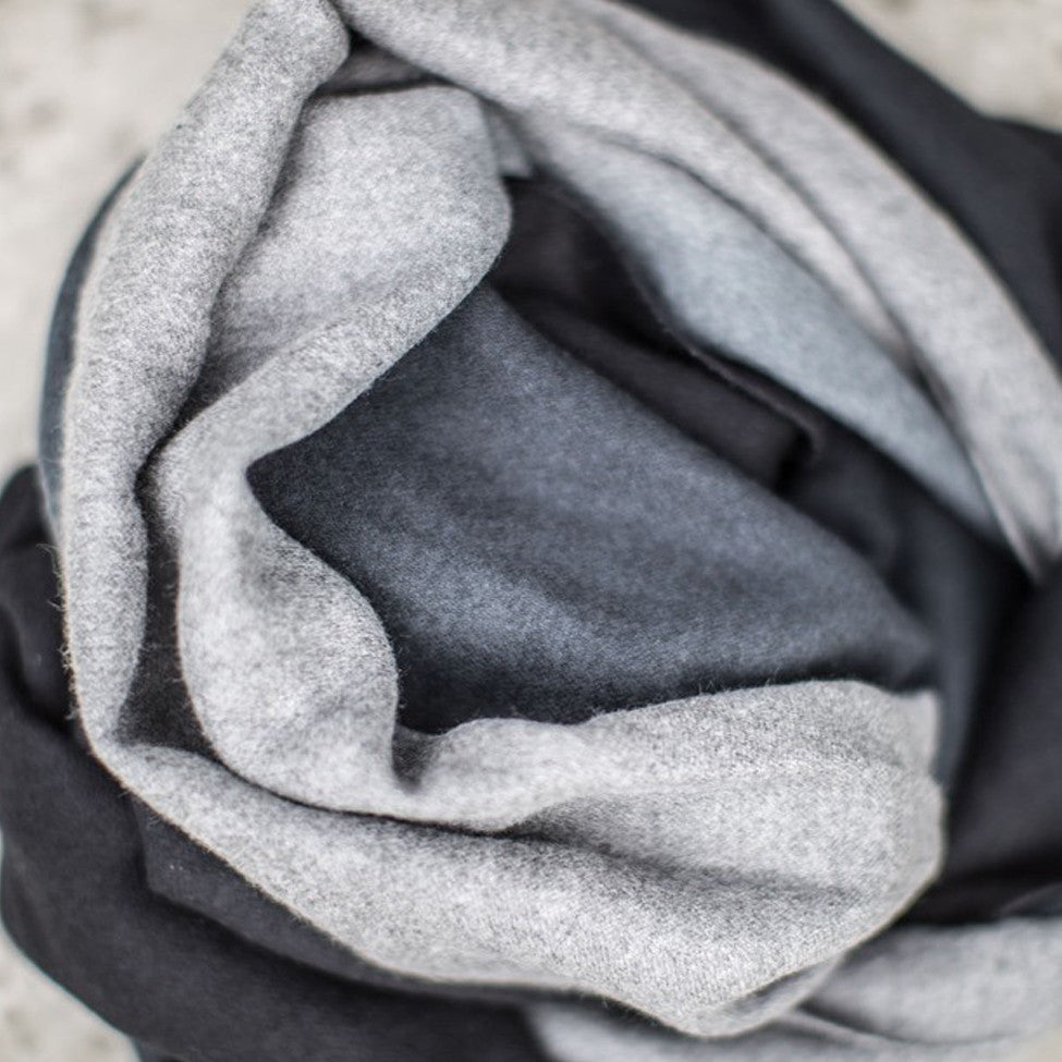 Tutti luxurious graduated charcoal/light grey tonal wrap - Ellimonelli